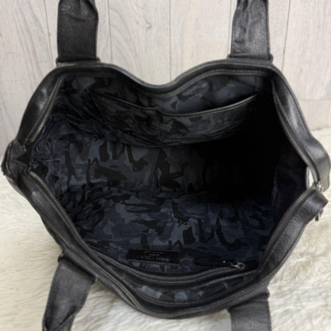 人気♡A4可♡ジミーチュウ ロゴ グレインレザー トートバッグ