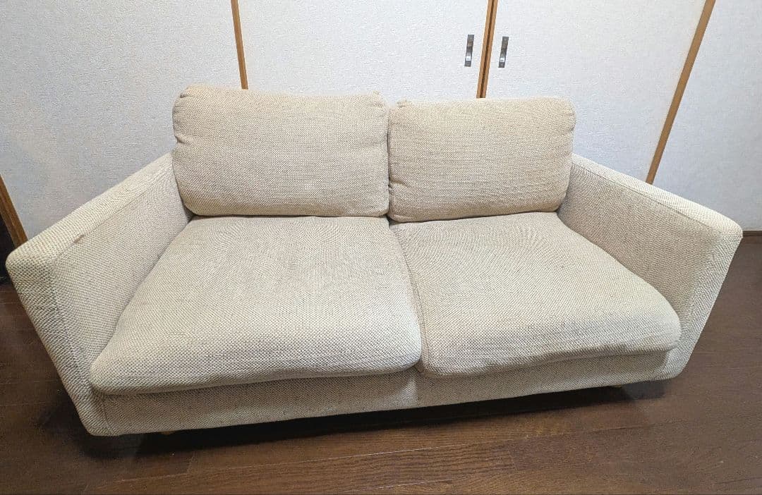 無印良品 スリムアームソファ 2.5シーター 羽根×ポケコ