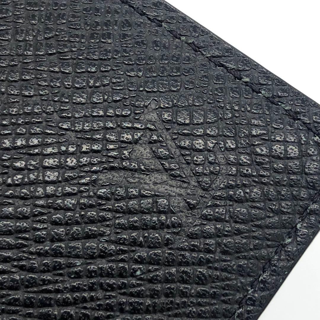 極美品✨ルイヴィトン タイガ　マネークリップ　レザー　折り財布 ブラック