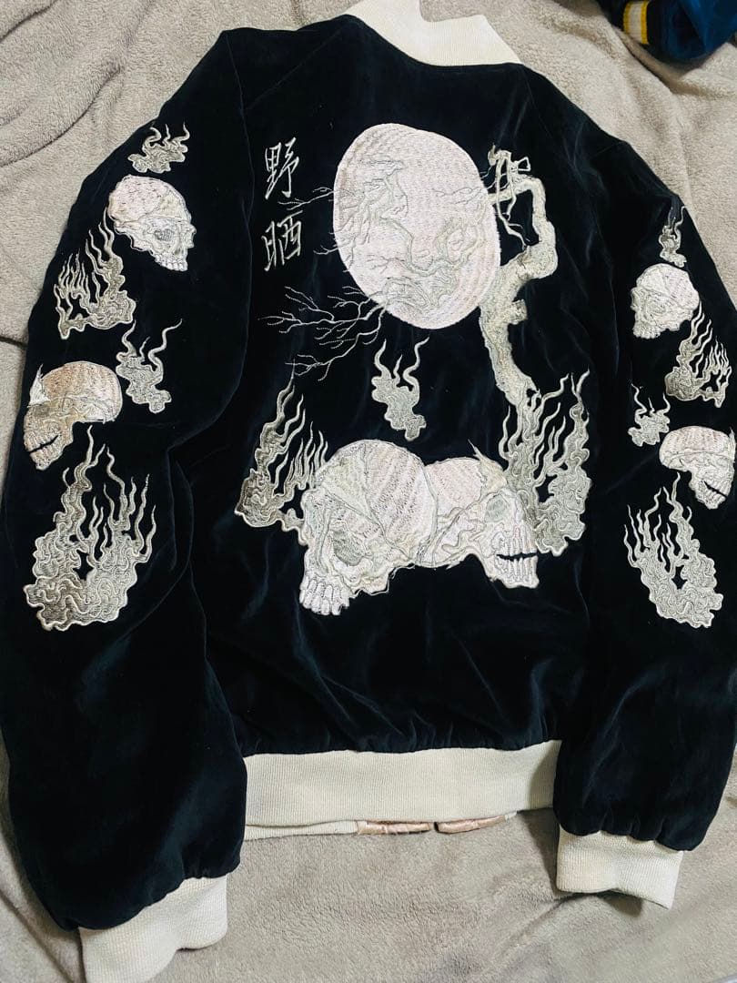 Back Street Crawler 日本　限定　スカジャン スカル　別珍