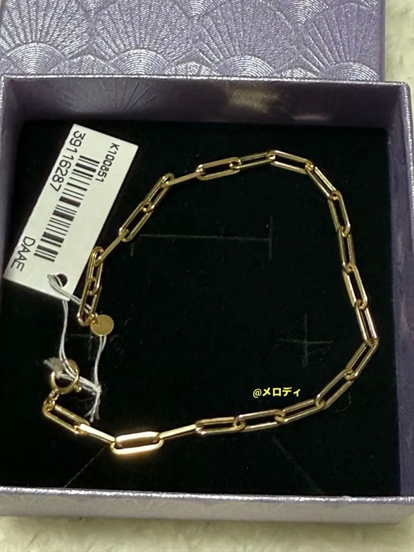 18kゴールドリンクチェーンブレスレット