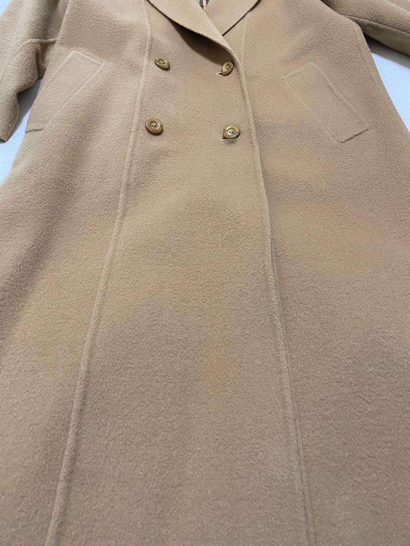 ダブルフェイス✨バーバリーズ　ダブルチェスターコート　ノバチェック　キャメル　S