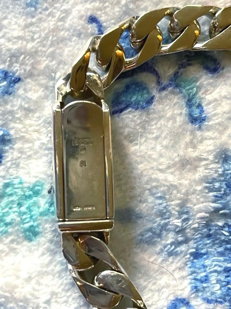 シルバー 喜平ブレスレット ロック式18cm幅1cm極美品