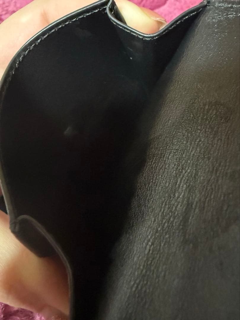 美品 CELINE トリオンフ 三つ折りウォレット（ブラック／ゴールド金具