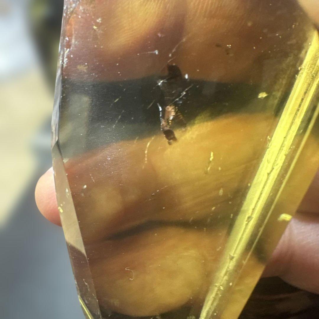 高透明 スモーキーシトリン原石 2点セット 台座付