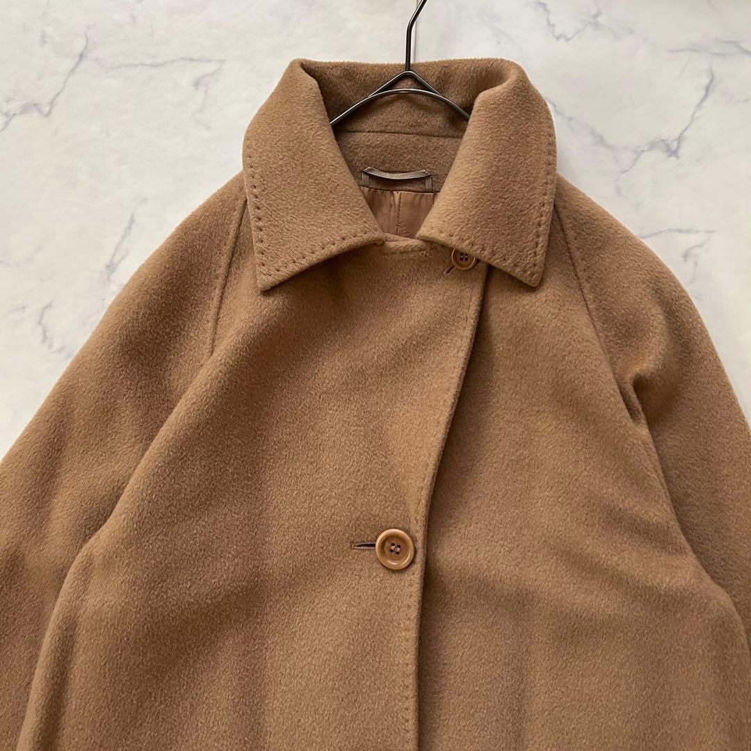 キャメル100% 最高級白タグ マックスマーラ ロングコート チェスターコート