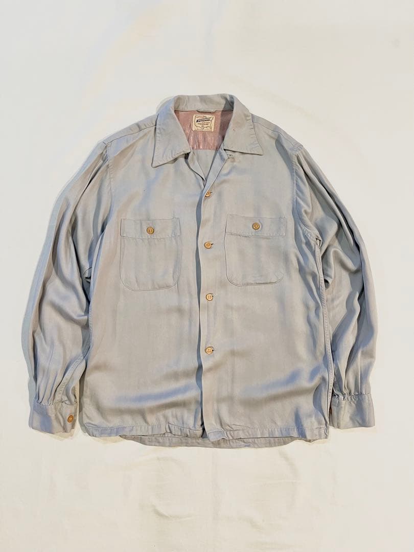 【希少】50s レーヨンシャツ ロカビリー NATIONAL ギャバジン