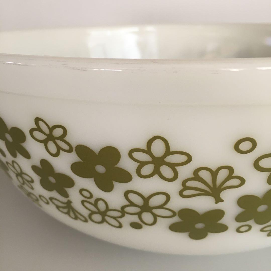 オールドパイレックス　ミキシングボウル　クレイジーデイジー　ハンドルラック付き