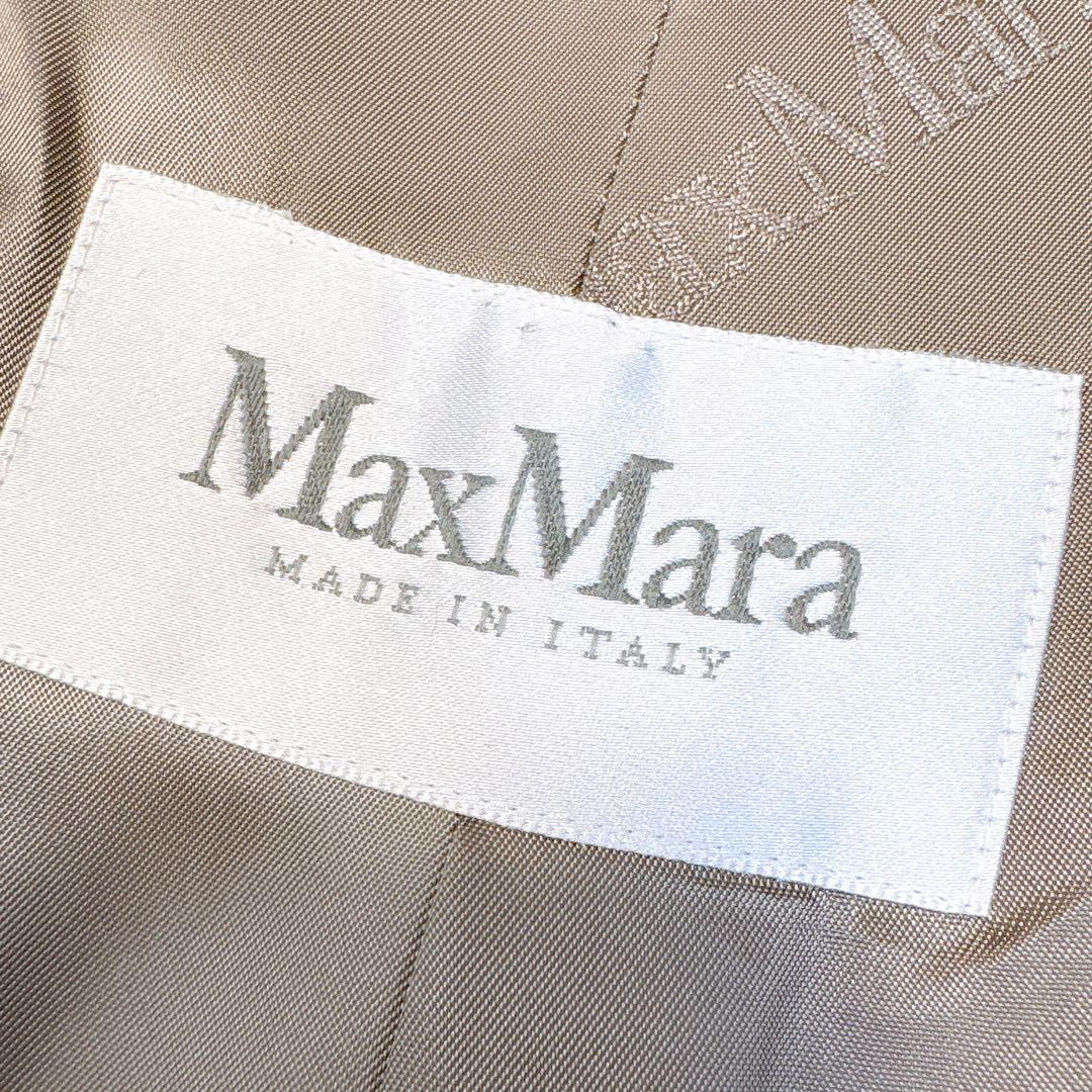 極美品✨MaxMara 最高級白タグ　アンゴラシャギーロングコート　グレー