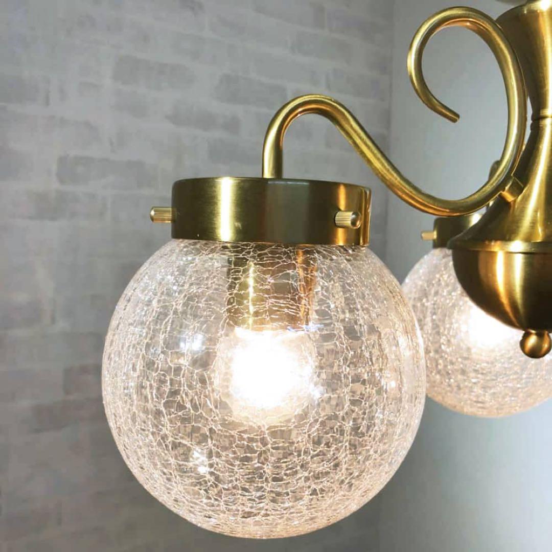 未使用 ペンダントライト 3灯 OV-045-3 クラック LED対応