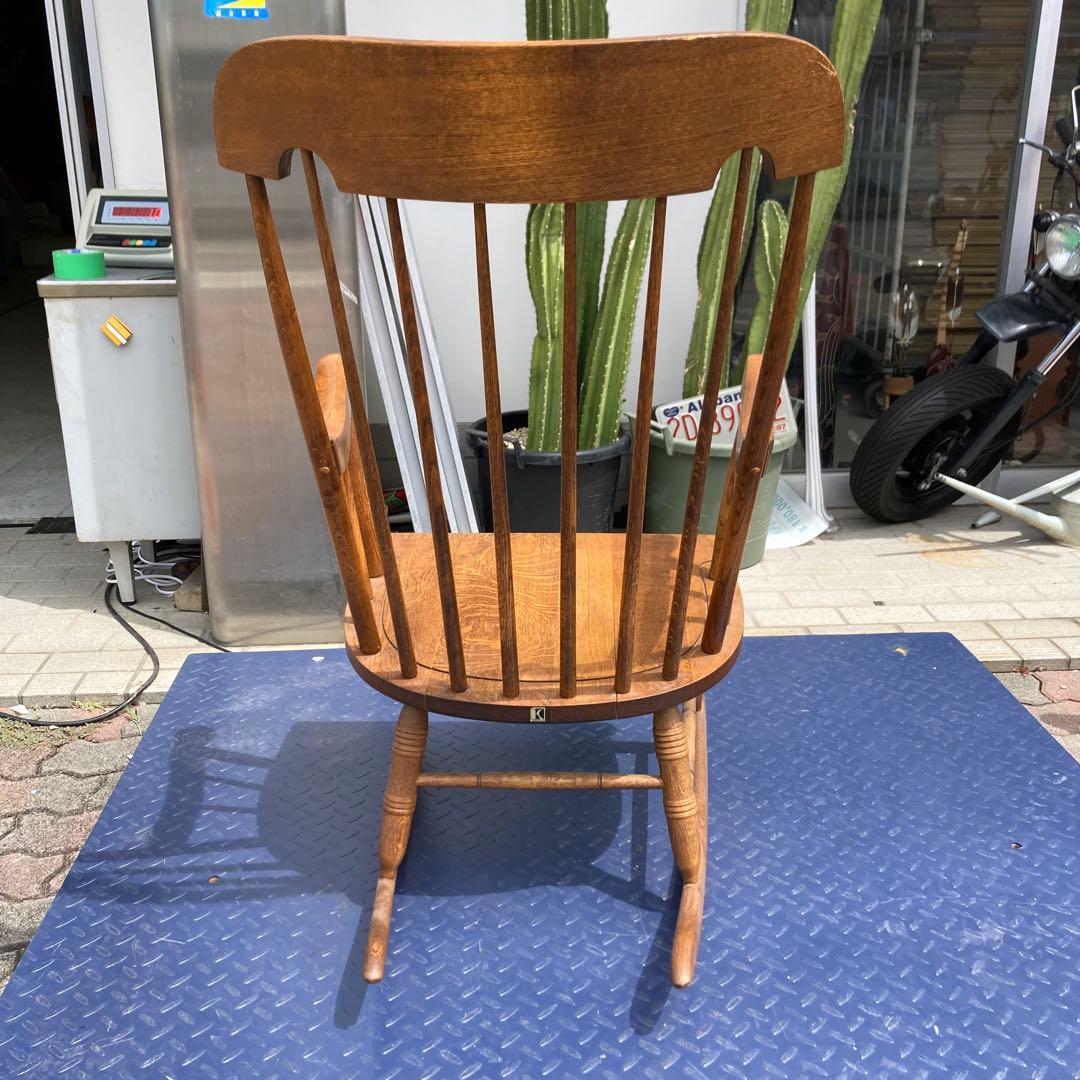 vintage キツツキ 木製ロッキングチェア ブラウン