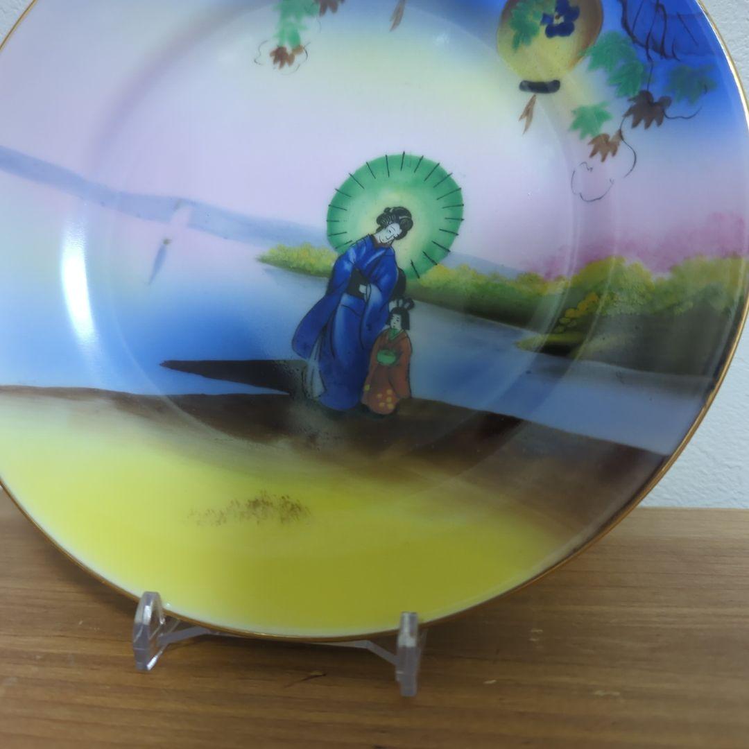 希少 Noritake 皿 オールドノリタケ オリエンタル芸者提灯文プレート