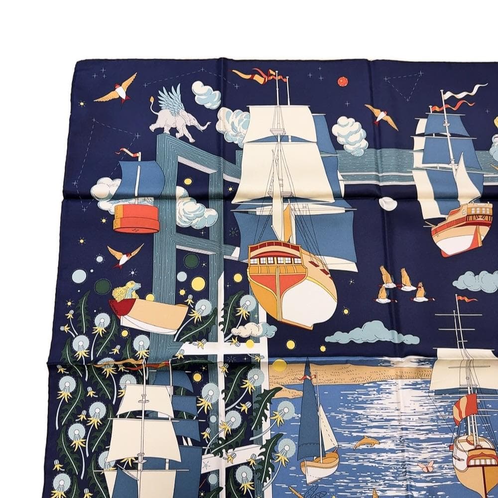 ◇エルメス◇エスプリの旅立ち/スカーフ/カレ 90/シルク/タグ付/希少品/レア