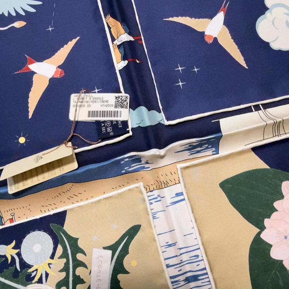 ◇エルメス◇エスプリの旅立ち/スカーフ/カレ 90/シルク/タグ付/希少品/レア