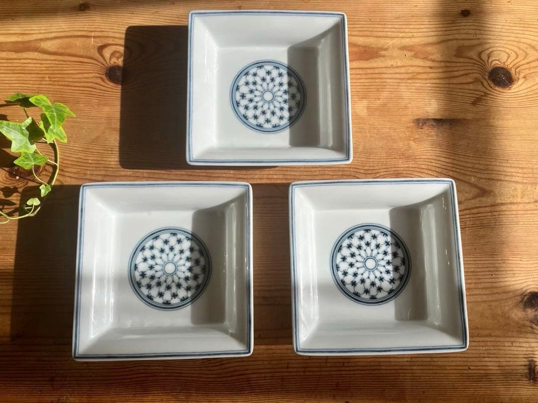 ジノリ　ミュージオホワイト　15スクエアプレート×3