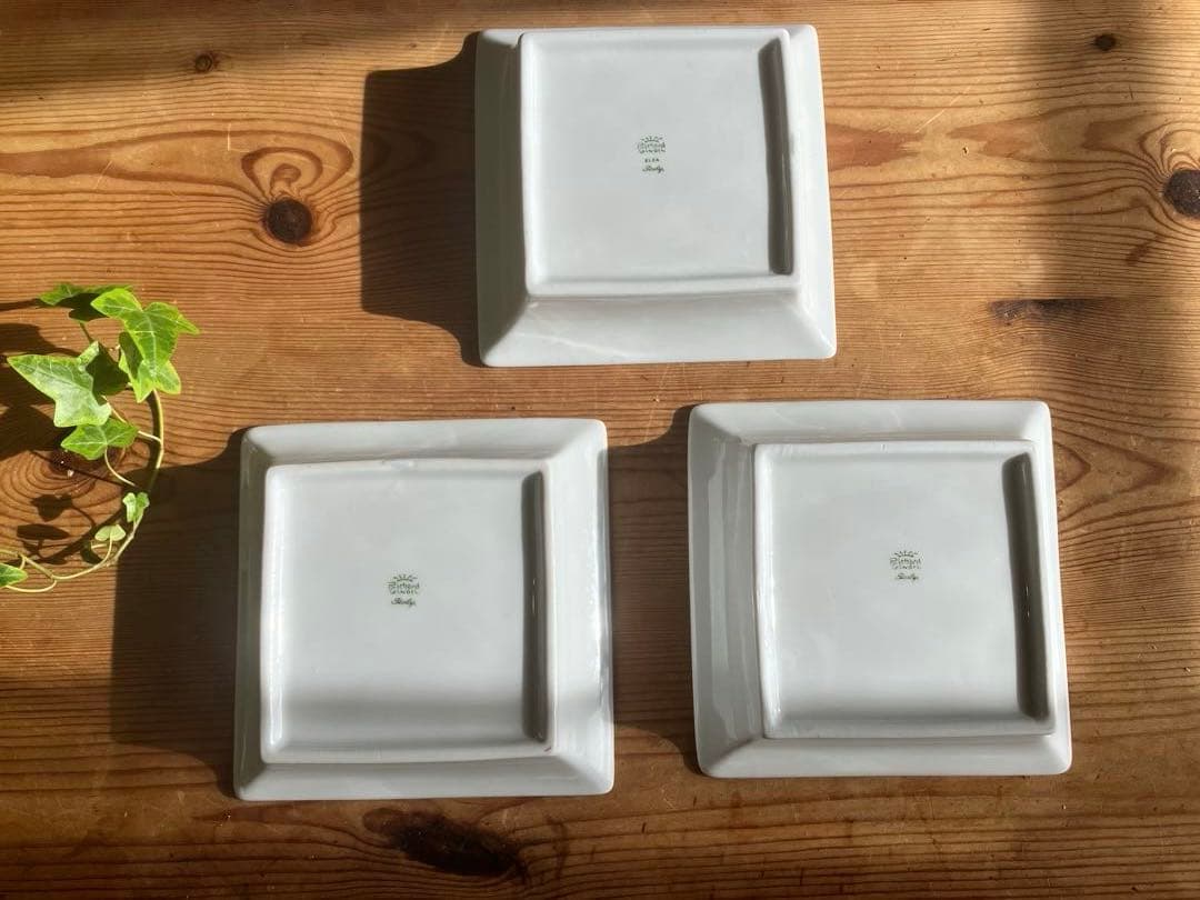 ジノリ　ミュージオホワイト　15スクエアプレート×3