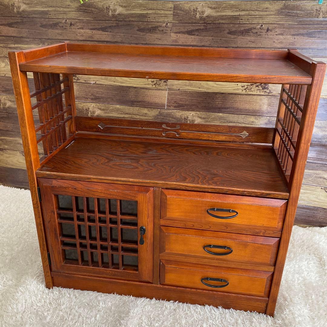 ◯ karimoku カリモク　飾り棚 茶箪笥 茶棚　昭和レトロ