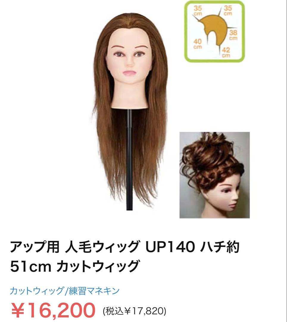人毛ウィッグ UP140 51cm ストレート 美容師 アップウィッグ