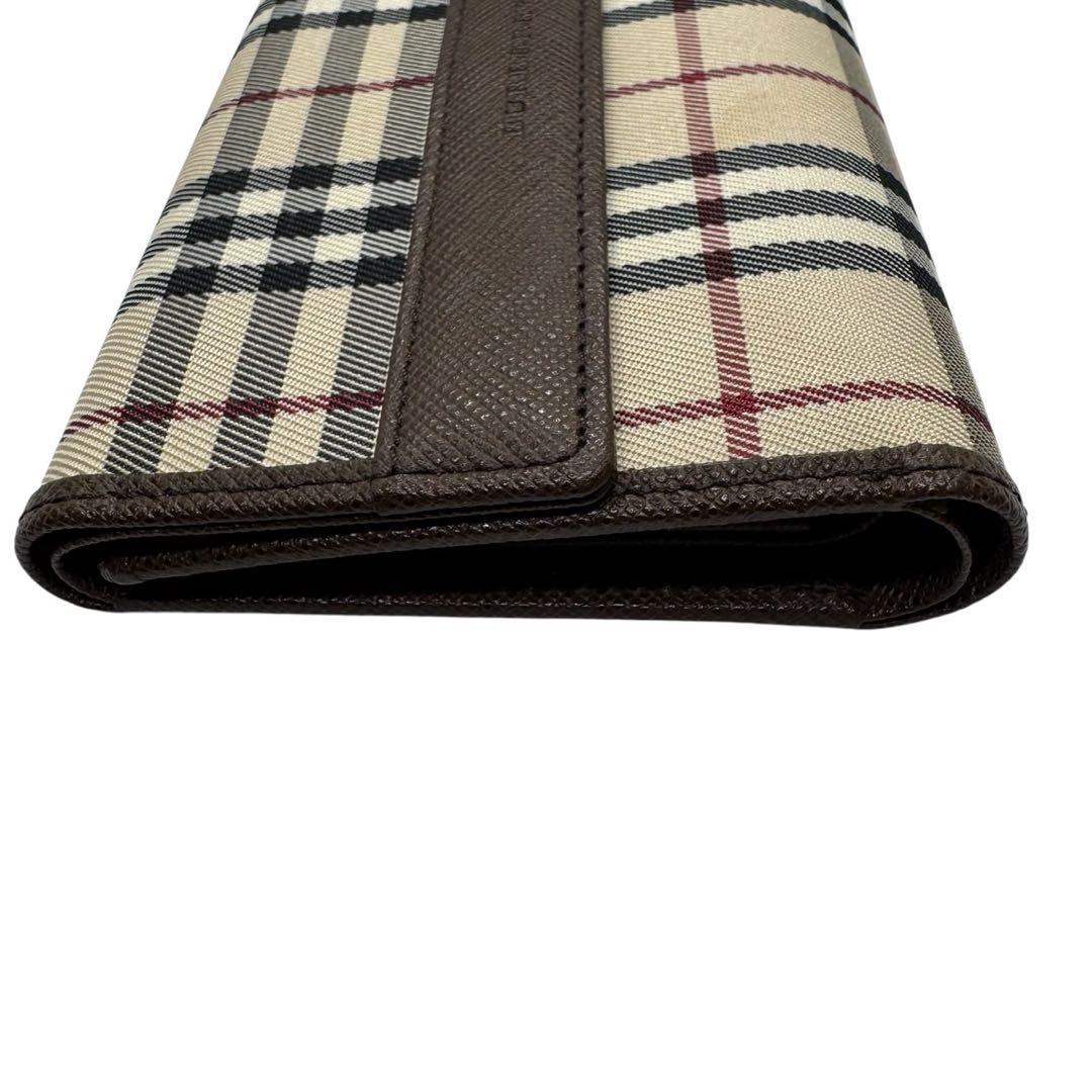 美品　BURBERRY 三つ折り財布 ノバチェック レザー ウォレット