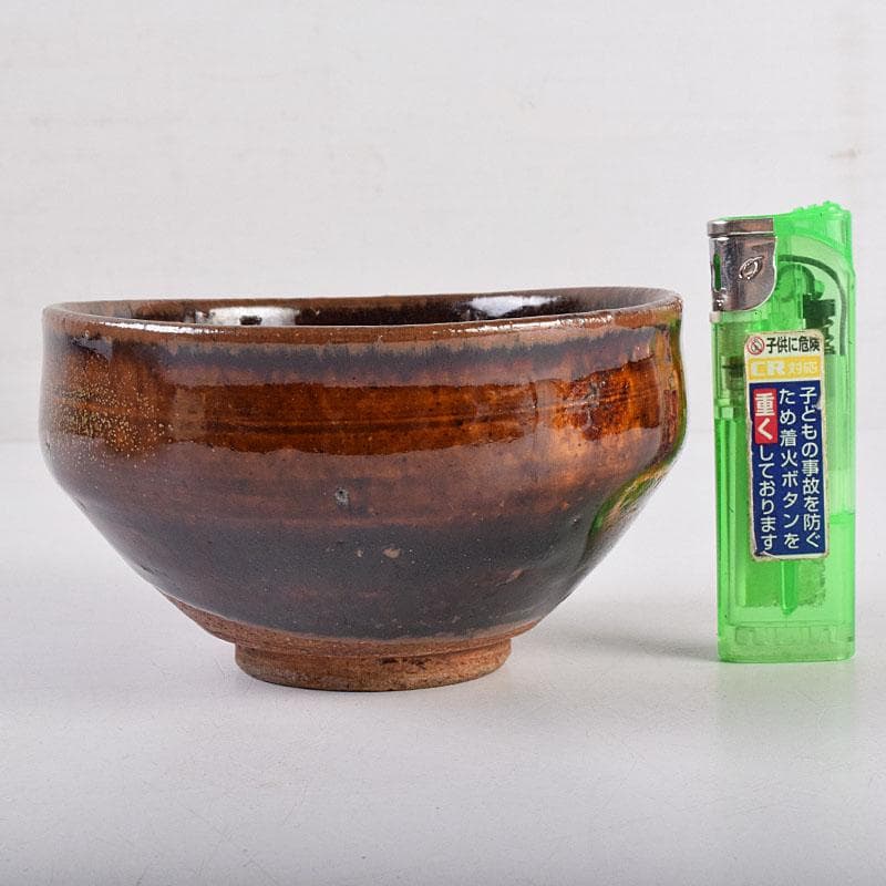 茶道具　瀬戸焼　古瀬戸天目茶碗　仕覆付　龍光極め箱　C　R8926