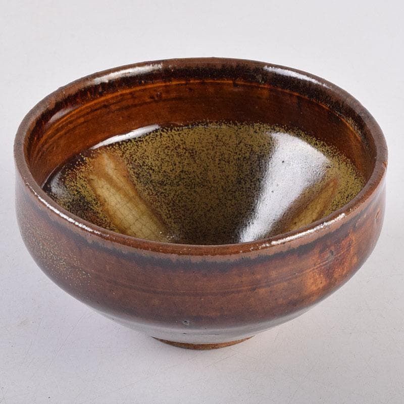 茶道具　瀬戸焼　古瀬戸天目茶碗　仕覆付　龍光極め箱　C　R8926