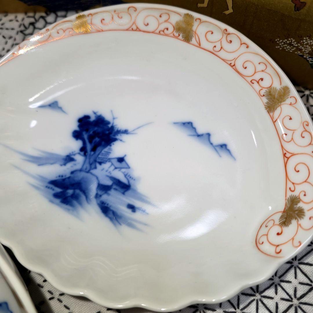 源六焼　富永源六　鮑型/アワビ　銘々皿　3枚　三つト印