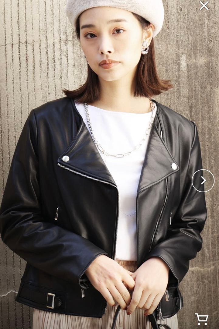 ARCANUM DESIGN本革レザーノーカラーダブルライダース