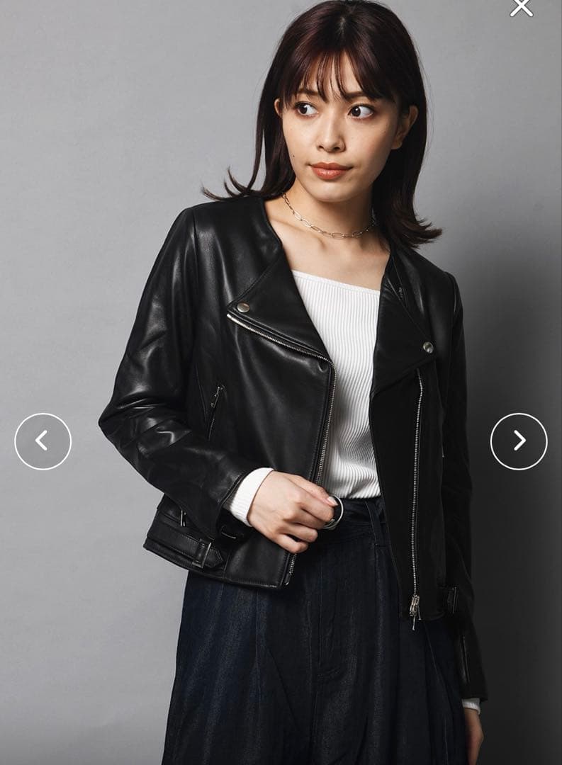 ARCANUM DESIGN本革レザーノーカラーダブルライダース