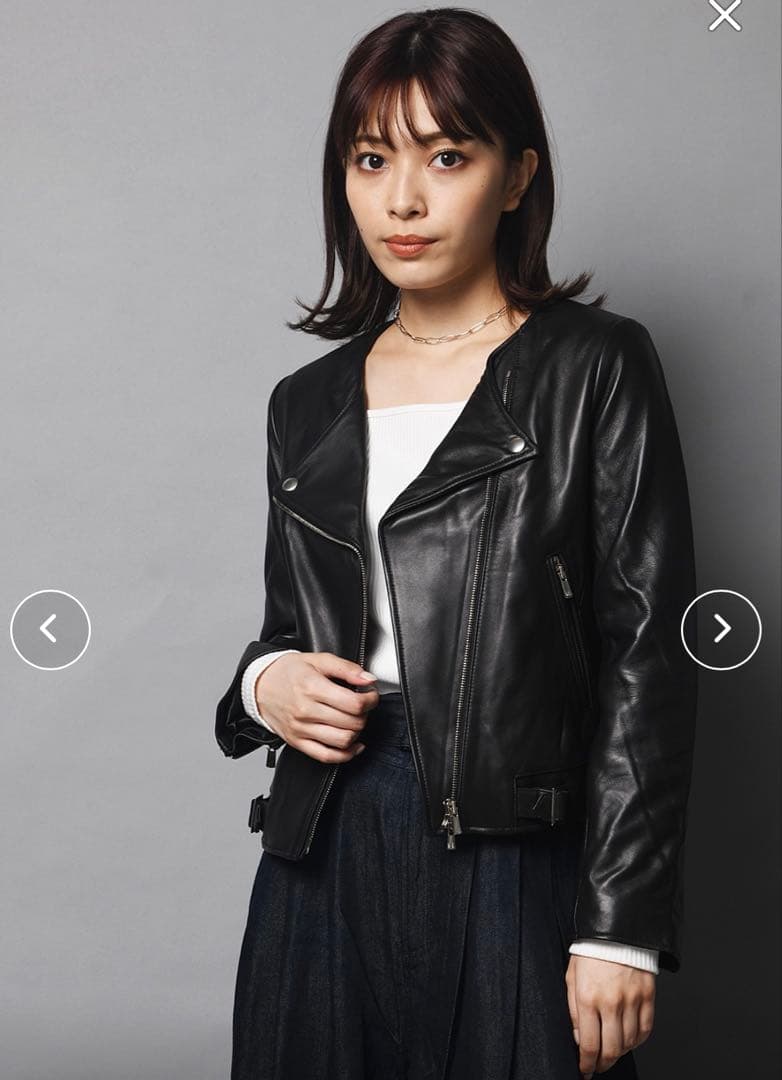 ARCANUM DESIGN本革レザーノーカラーダブルライダース