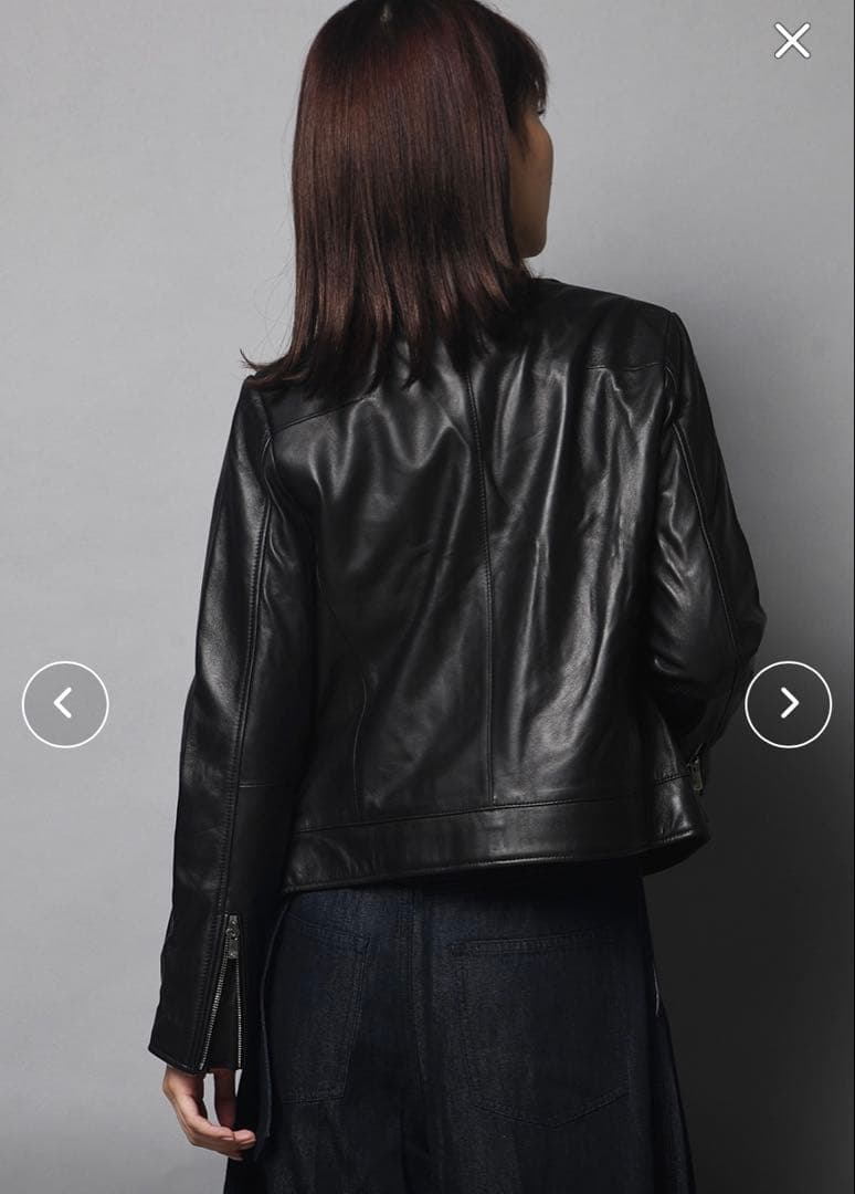 ARCANUM DESIGN本革レザーノーカラーダブルライダース