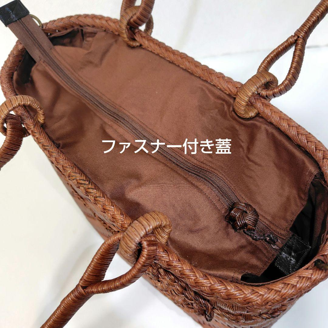 クラフトで作った山葡萄風網代編みかごバッグ