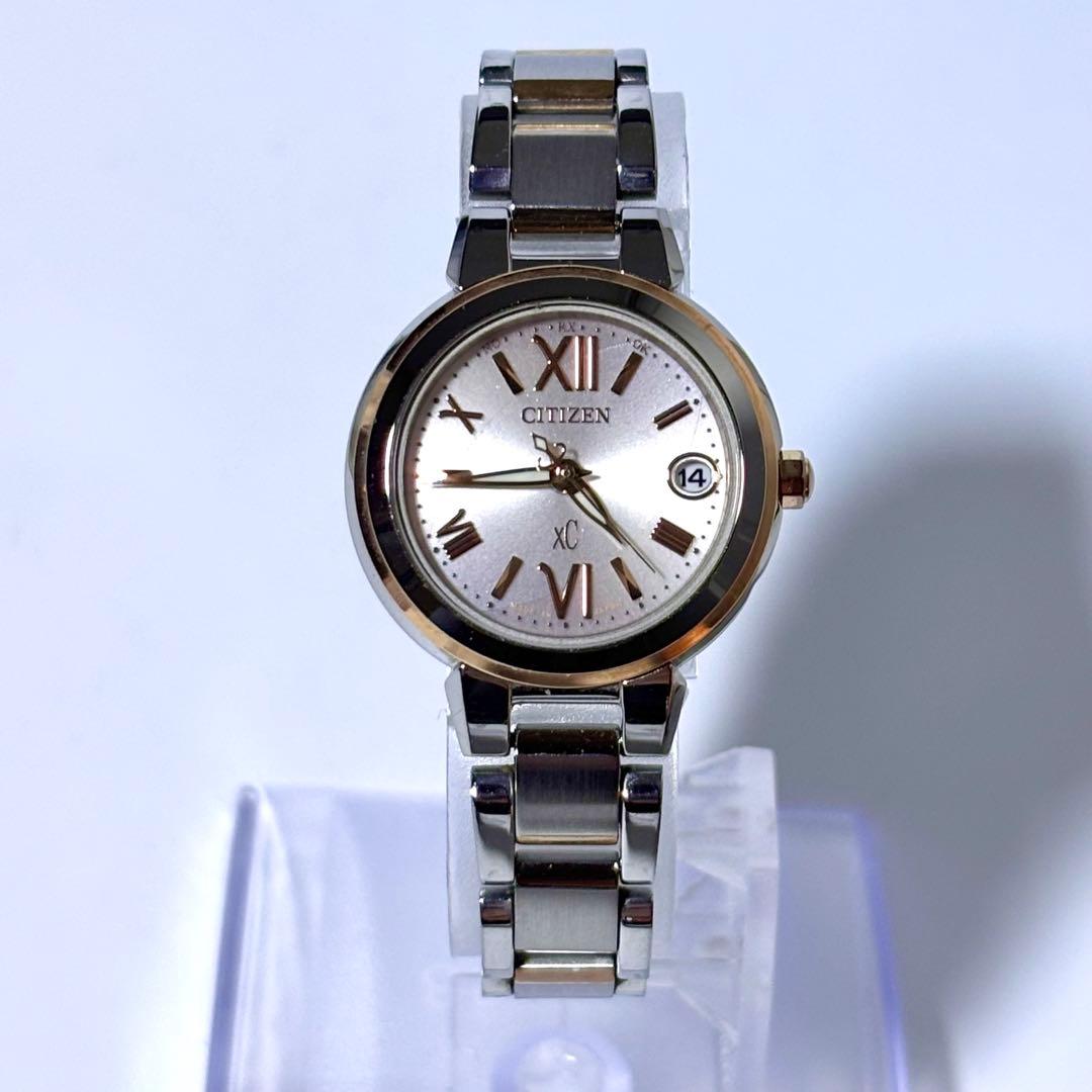 稼動 CITIZEN XC レディース時計 電波ソーラー デイト エコドライブ.