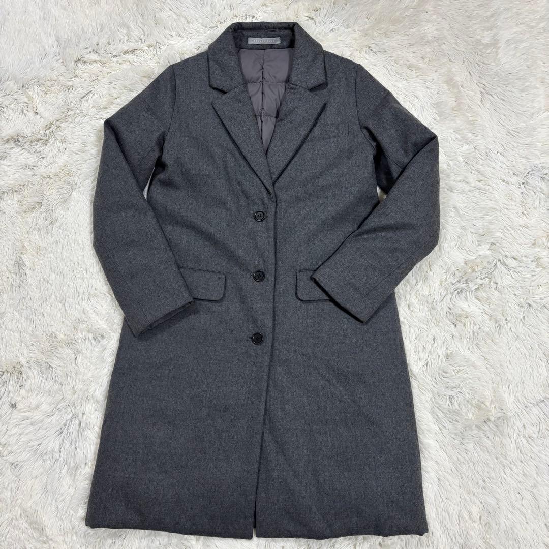 セオリーリュクス　ダウンチェスターコート　ロング　内側ダウン　グレー 38 M