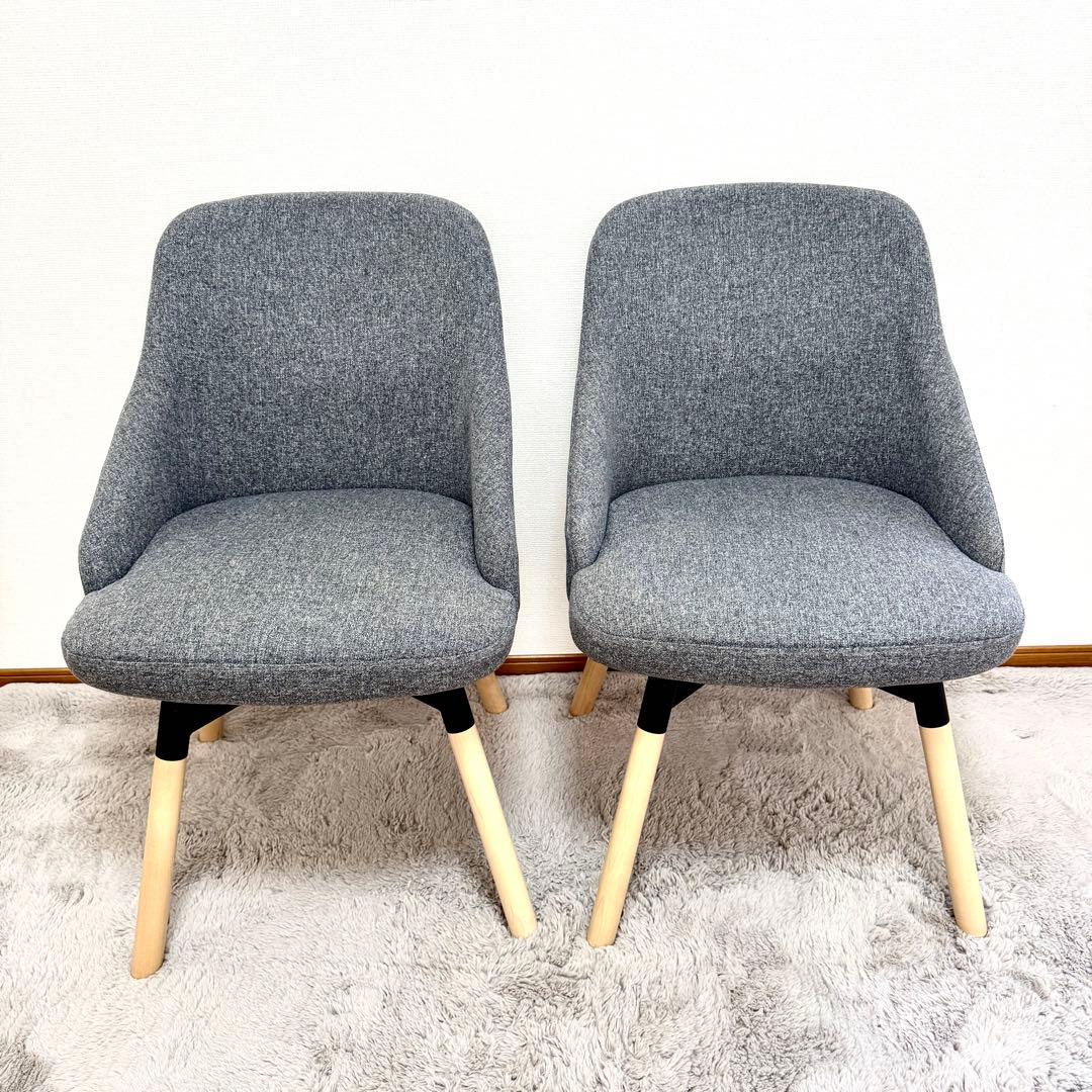 【送料込み】IKEA ヤンオロフ回転パーソナルチェア ミディアムグレー 2脚