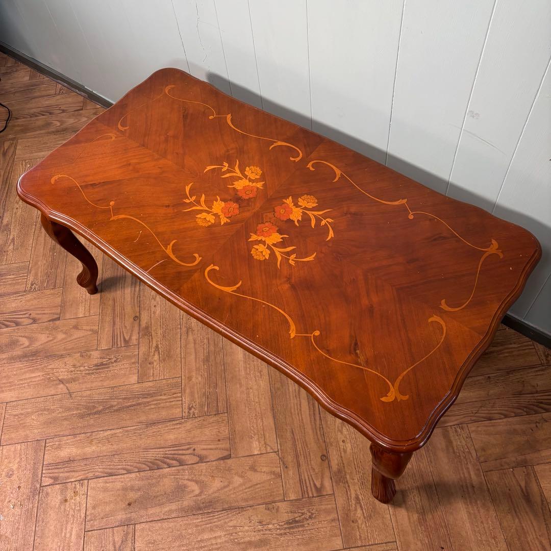 希少品　イタリア ヴェローナ　クラシック 猫脚 リビングテーブル 象嵌細工