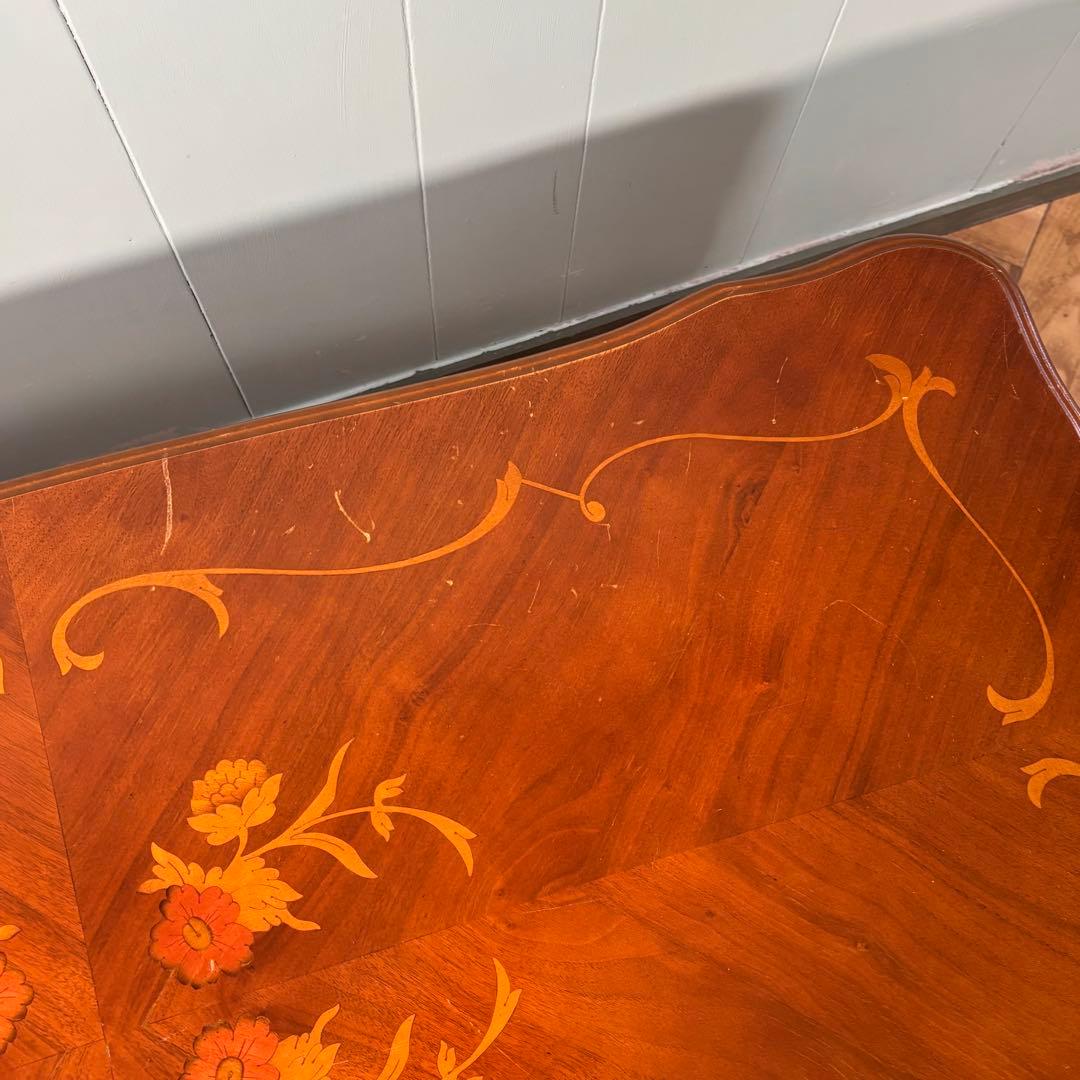 希少品　イタリア ヴェローナ　クラシック 猫脚 リビングテーブル 象嵌細工