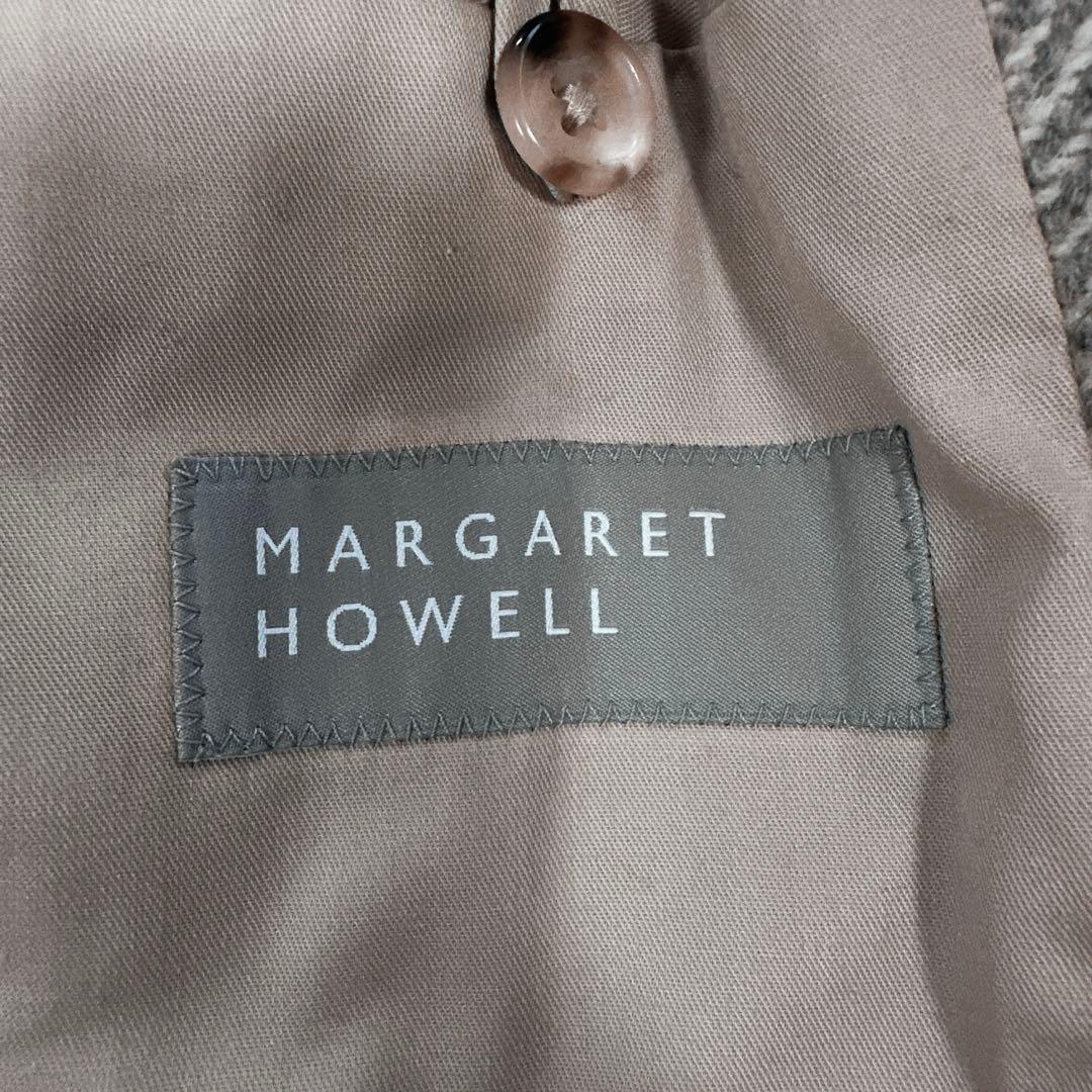 近年 マーガレットハウエル ネップヘリンボーン ツイード ラグランコート ロング