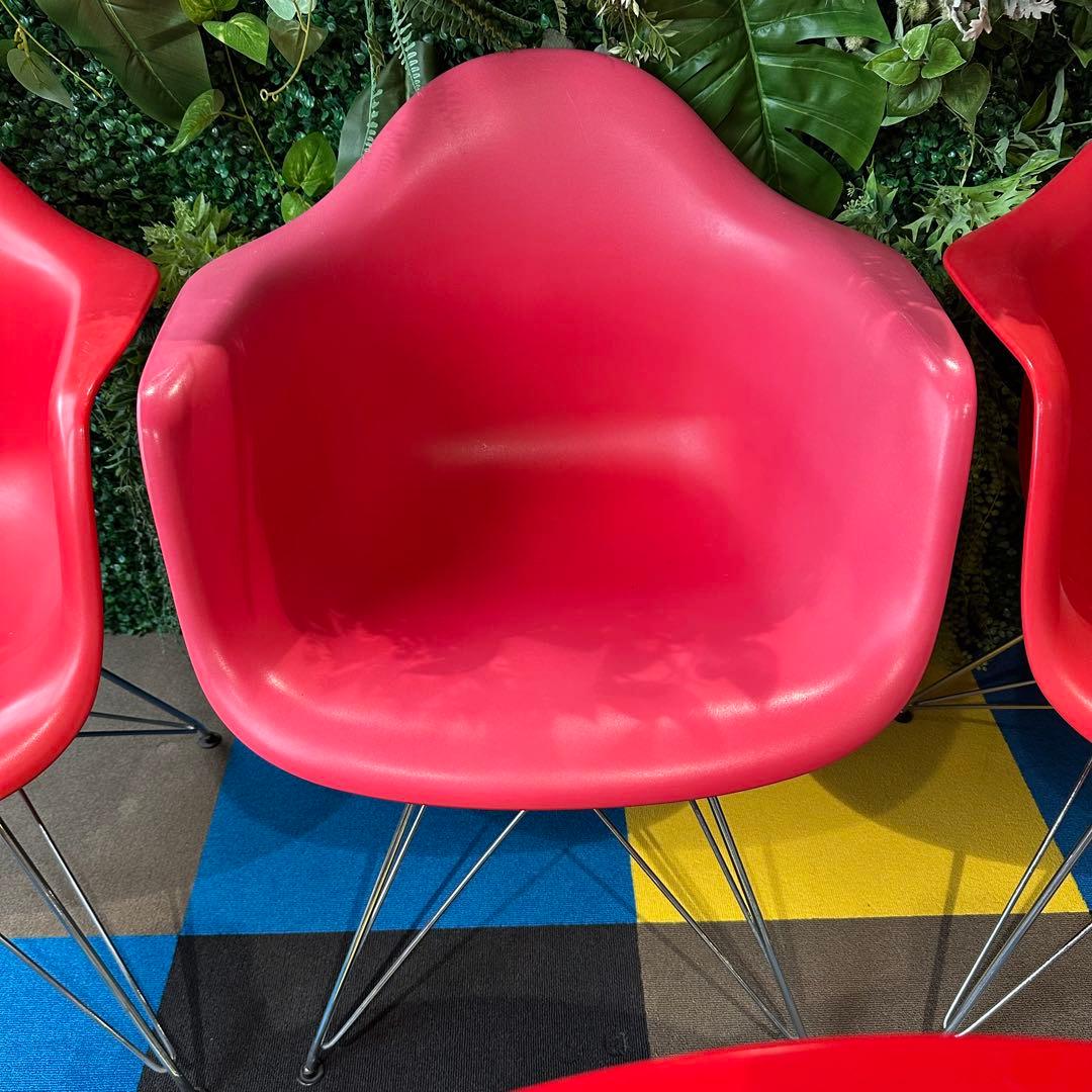 イームズ アームシェルチェア レッド ミッドセンチュリー エッフェルベース　1台