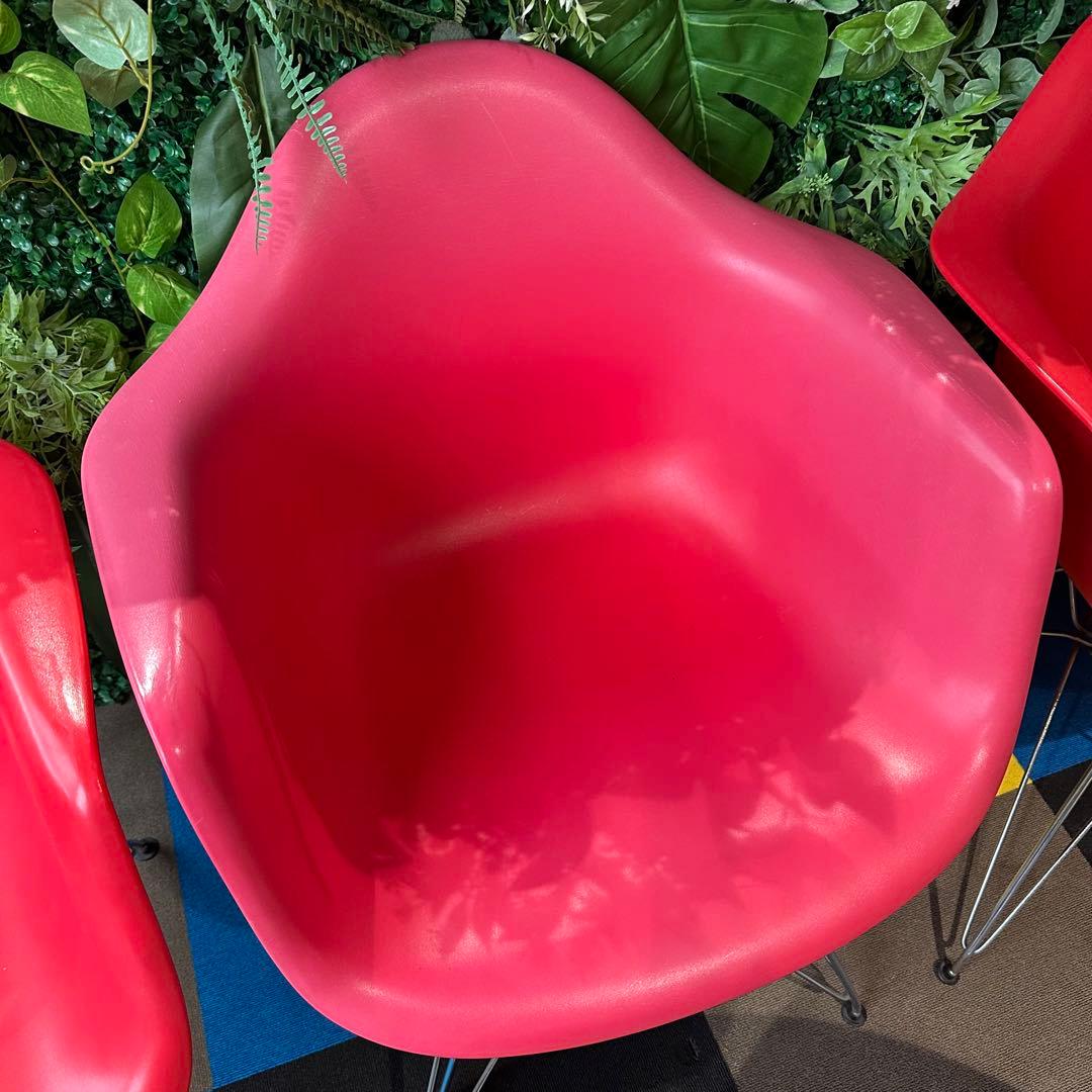 イームズ アームシェルチェア レッド ミッドセンチュリー エッフェルベース　1台