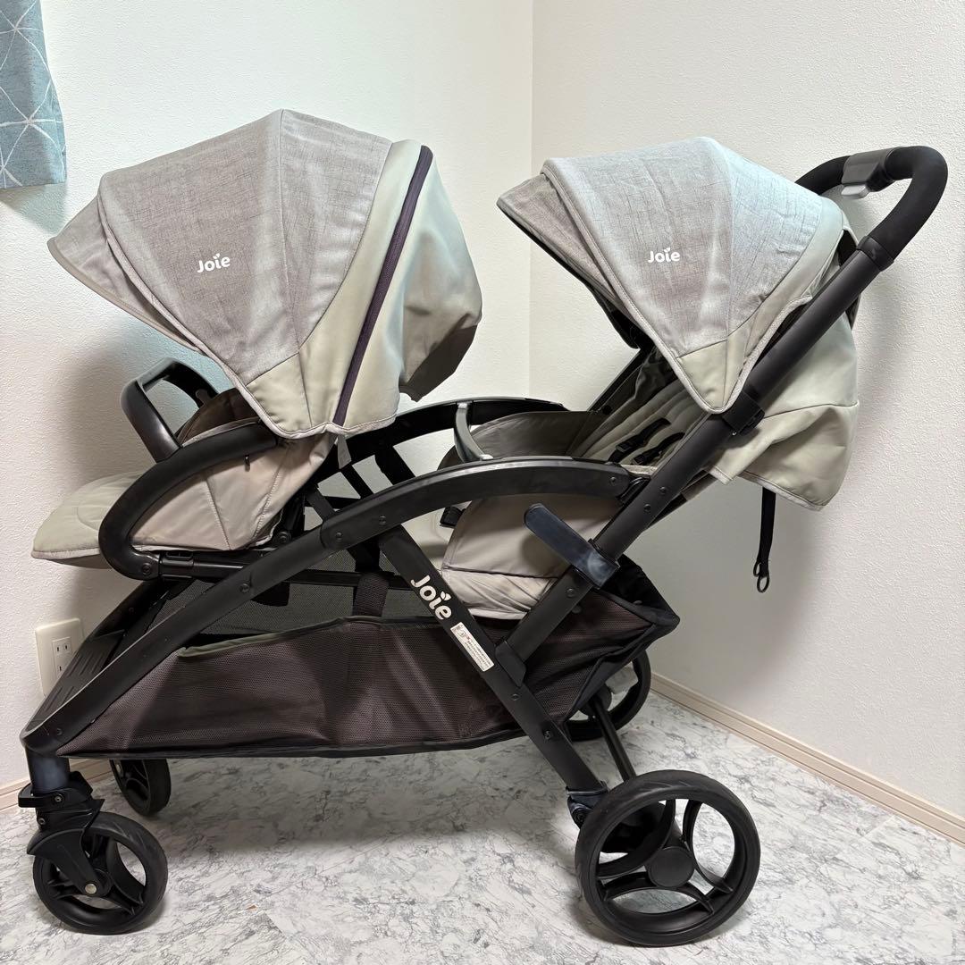 ホームクリーニング済み✨joie エヴァライトデュオ 二人乗りベビーカー グレー