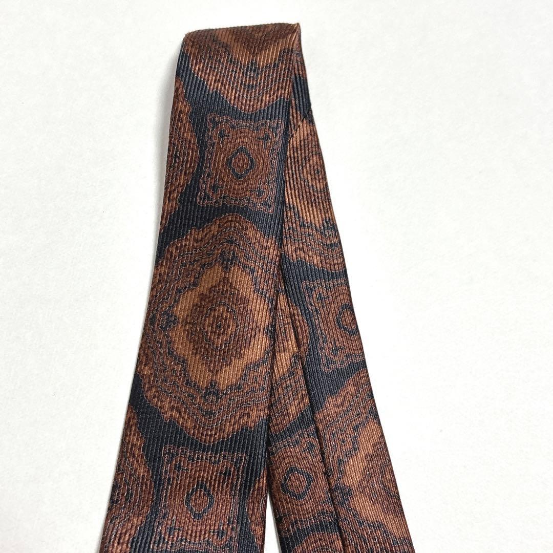 グッチ ネクタイ シルク GG ロゴ 小紋柄 ブラウン 新品 未使用品