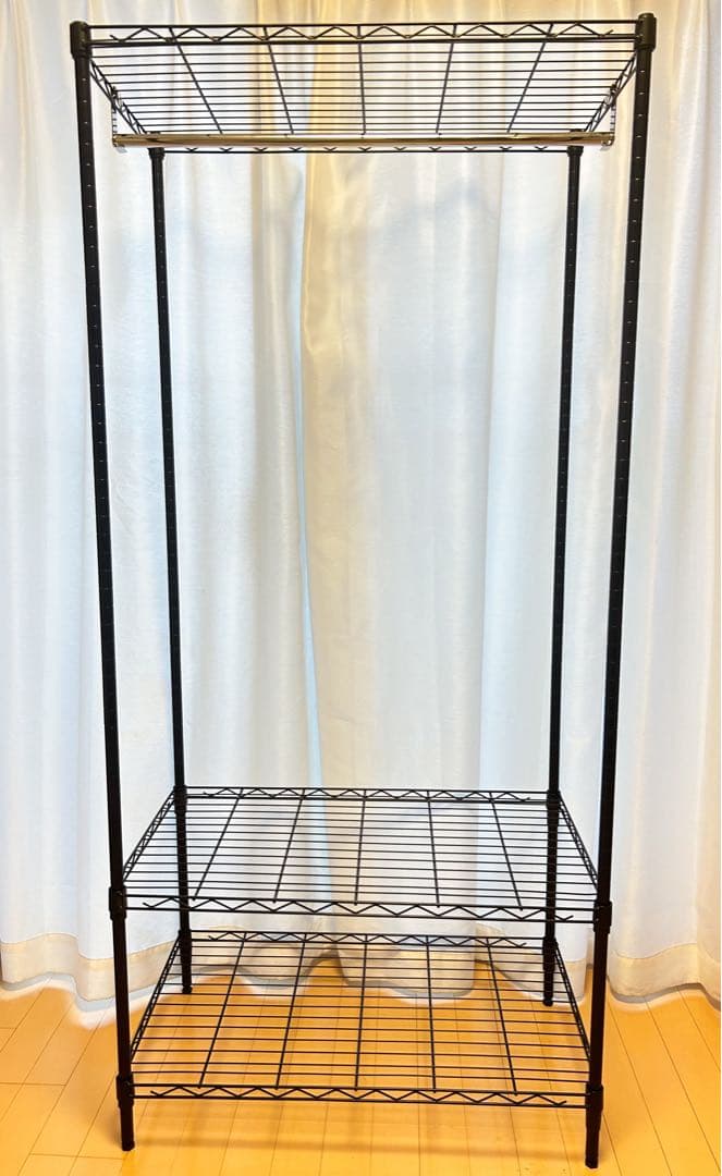 【完成品】ハンガーラック 棚板可動 ワードローブ スチールラック 送料無料 収納