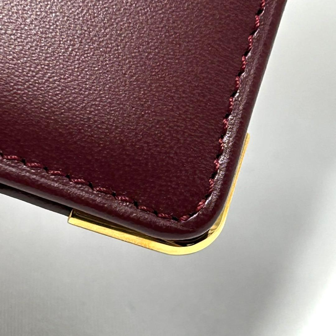 Cartier 長財布 札入れ カーフレザー ボルドー ロゴ マストライン 箱付