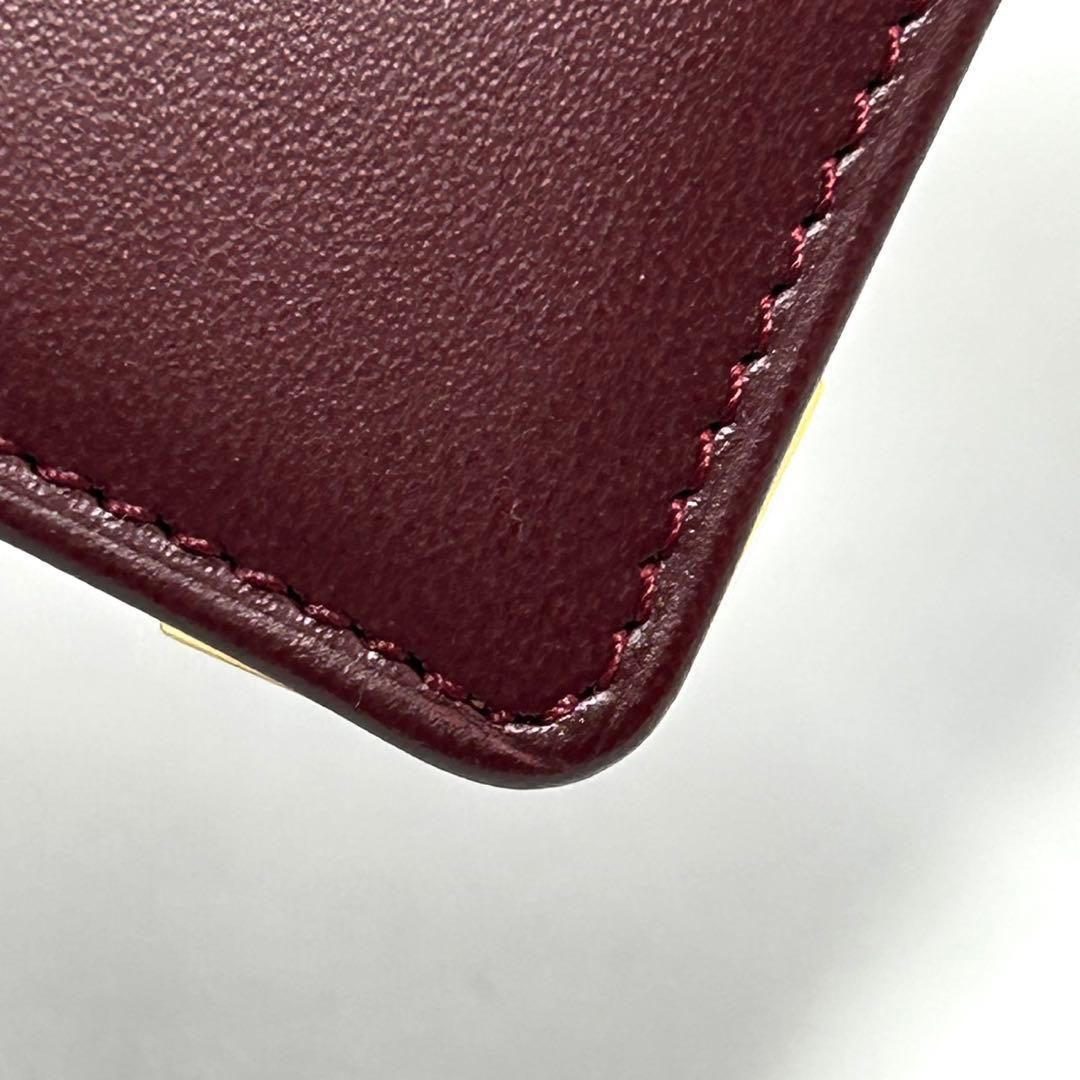 Cartier 長財布 札入れ カーフレザー ボルドー ロゴ マストライン 箱付