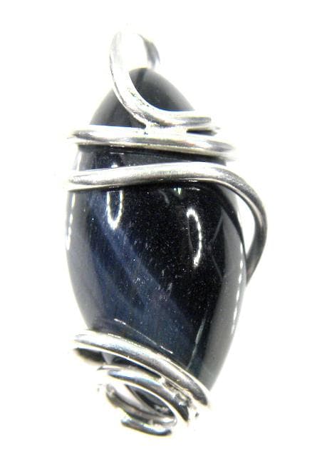 ■紺トラ目石・ホークスアイ■SV.925■スパイラル■ペンダント