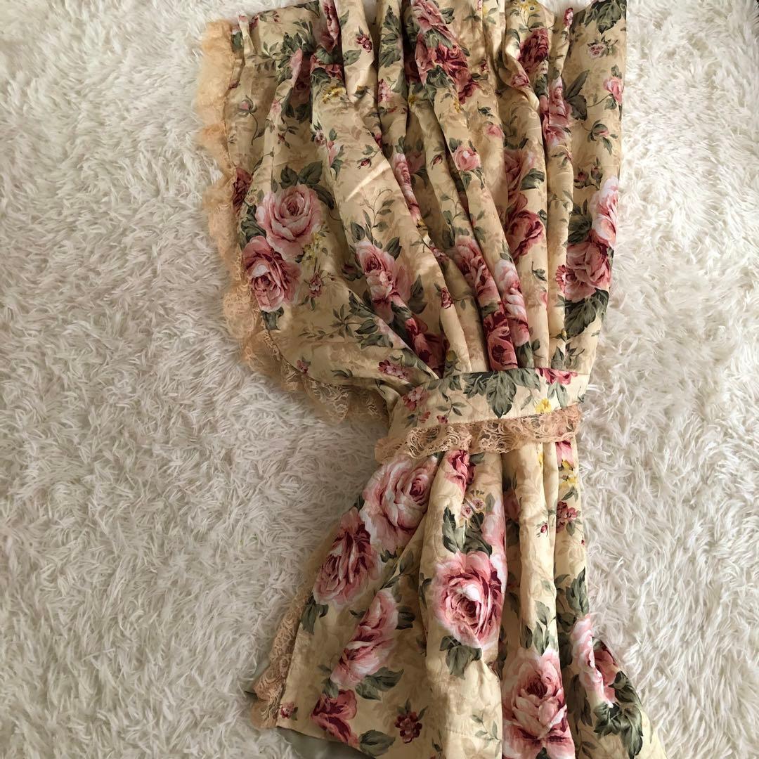 遮光 姫系 ゴブラン 薔薇 カーテン 150×137㎝ 2枚セット