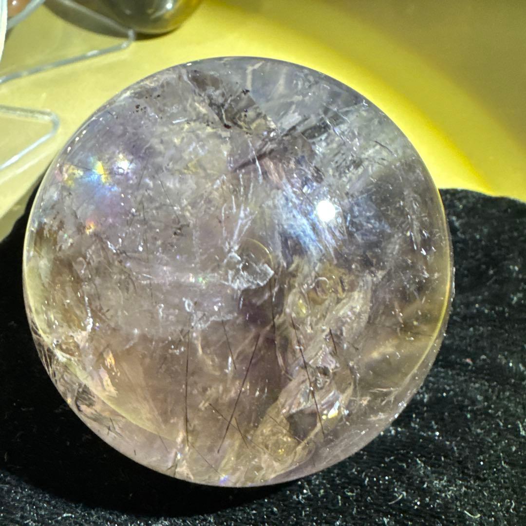 エレスチャル　アメジスト　ルチル　天然石　スフィア　貴重