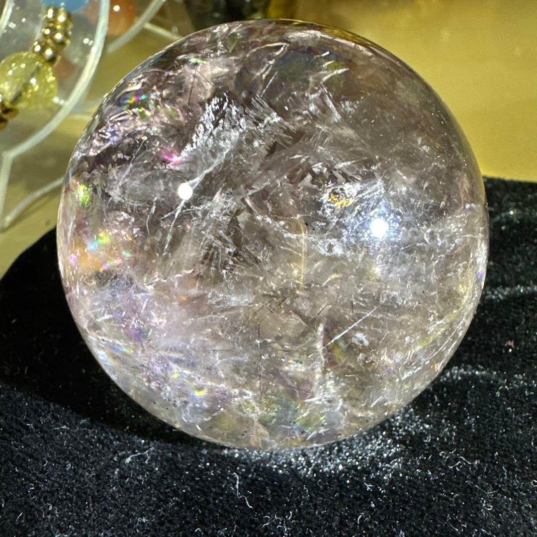 エレスチャル　アメジスト　ルチル　天然石　スフィア　貴重