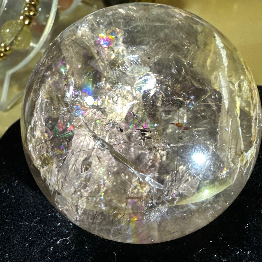 エレスチャル　アメジスト　ルチル　天然石　スフィア　貴重