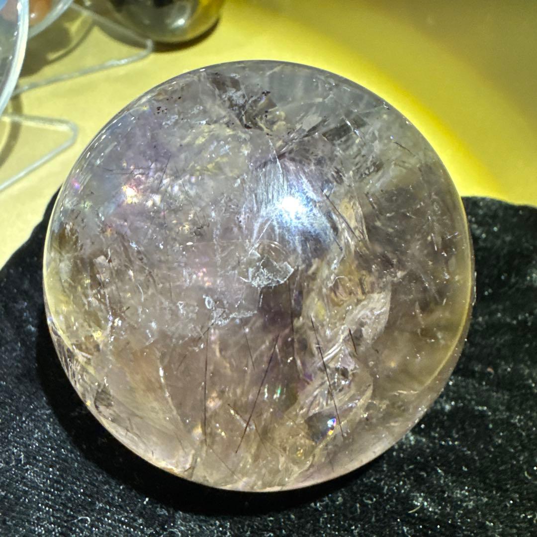 エレスチャル　アメジスト　ルチル　天然石　スフィア　貴重